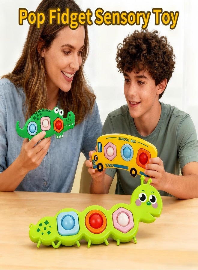 QETRABONE 3 Pcs Fidget Popper Sensory Toys, Airplane Travel Toys Pop Fidget Toys Essential Activities, Autism Christmas Classroom Gifts - Image 4